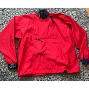 Patagonia Splash Red Pullover Rain Resistant Windbreaker Packable JACKET MENS La